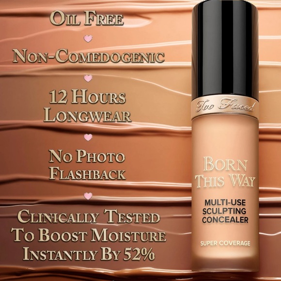 🎉HP🎉🆕🖤TOO FACED: BTW SUPER COVERAGE Concealer: Natural Beige - Picture 8 of 9